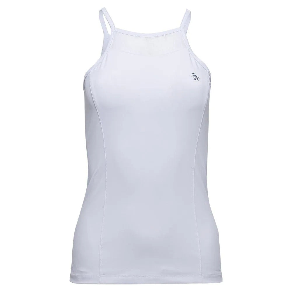 Women's Essentials Tennis Tank with Mesh Bright White-Apparel-Penguin-O1KSF026-118B-Tennis Express