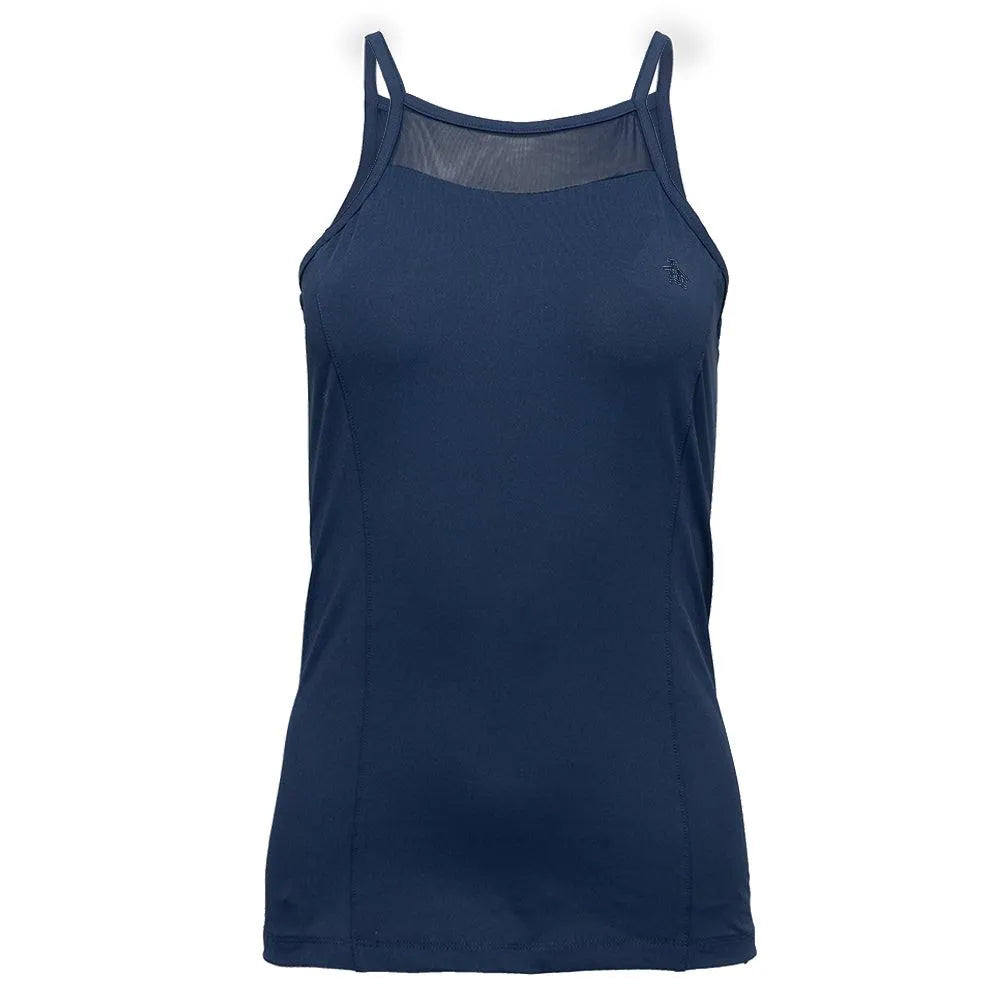 Women's Essentials Tennis Tank with Mesh Black Iris-Apparel-Penguin-O1KSF026-417S25-Tennis Express
