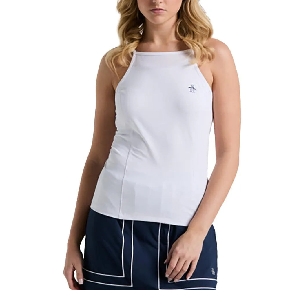 Women's Essentials Tennis Tank with Mesh Bright White-Apparel-Penguin-O1KSF026_645e2391-2033-41b3-87b9-93b5f2c871a5-Tennis Express
