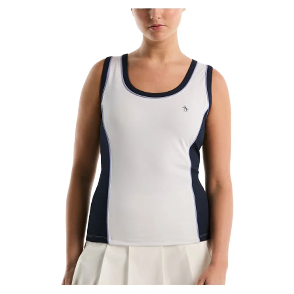 Women's Mixed Texture Square Neck Tank Bright White,Apparel,Penguin,118 Bright White,XS,Tennis Express,O1KSG033