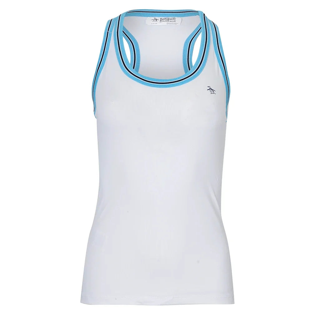 Women's Contrast Rib Racerback Tennis Tank Bright White-Apparel-Penguin-118 Bright White-XS, [current_file_name-Tennis Express