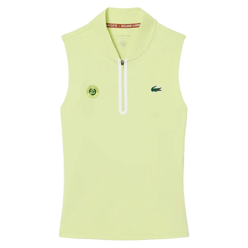 Women's Roland Garros Tennis Top Sencha,Apparel,Lacoste,Sencha,2(EUR34),Tennis Express,PF5850-BIC-1