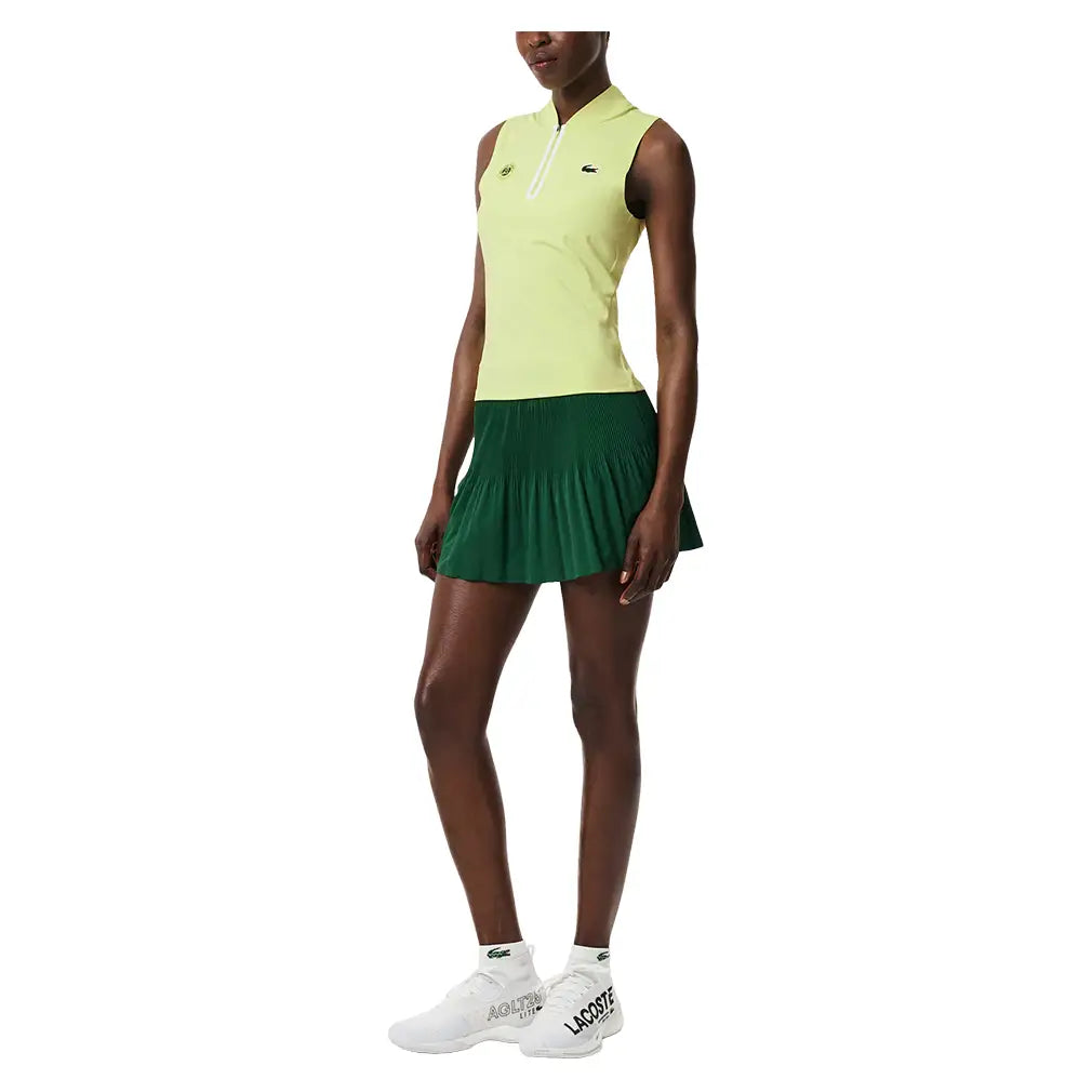 Women's Roland Garros Tennis Top Sencha,Apparel,Lacoste,,,Tennis Express,PF5850-BIC-5