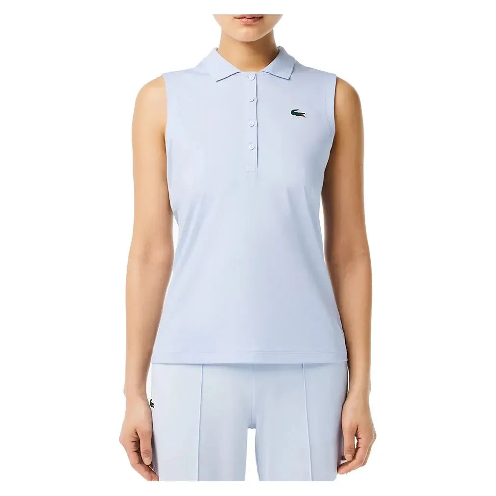 Women's Sport Sleeveless Tennis Polo-Apparel-Lacoste-PF7414-B-Blue-Tennis Express