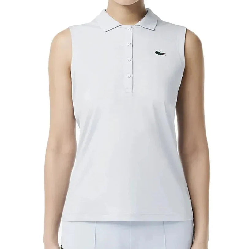Women's Sport Sleeveless Tennis Polo-Apparel-Lacoste-PF7414-B-wwebp-Tennis Express
