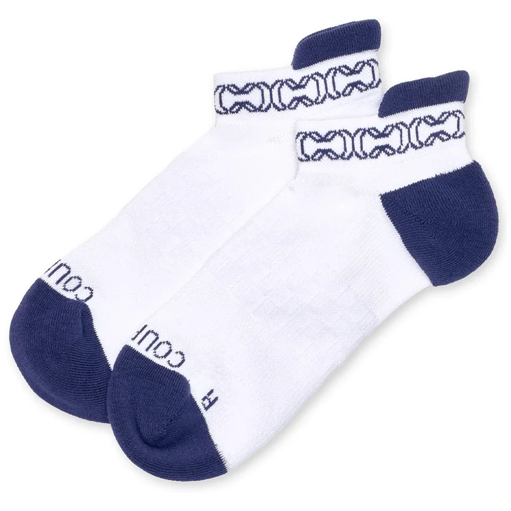 Women's Pro Tennis Socks White and Navy,Socks,Courting,White/Navy,S (5-9),Tennis Express,PROSOCK-WHTB