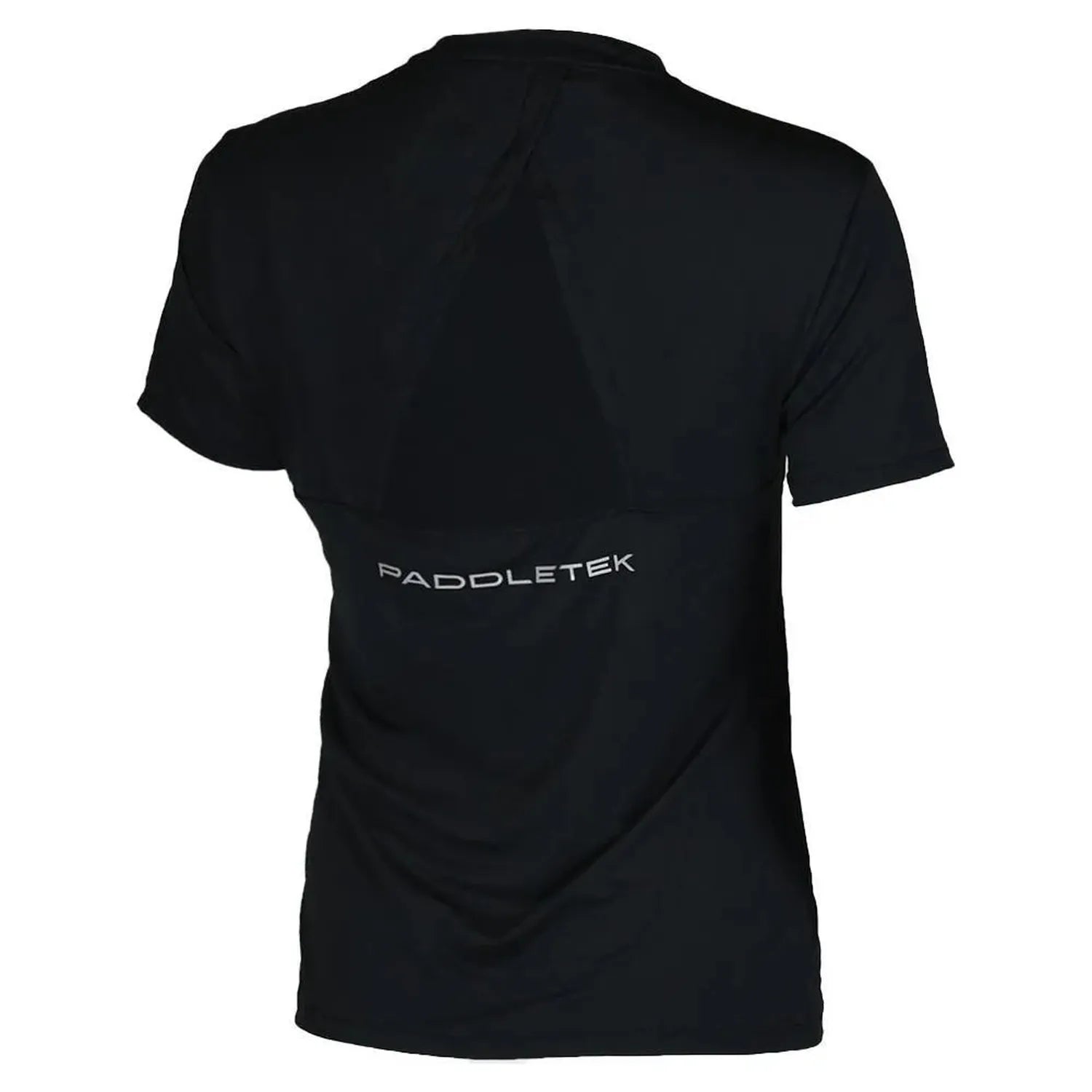 Womens Short Sleeve Performance Tennis Top Black and Sleet-Apparel-Paddletek-PTW05-BU24-1-Tennis Express