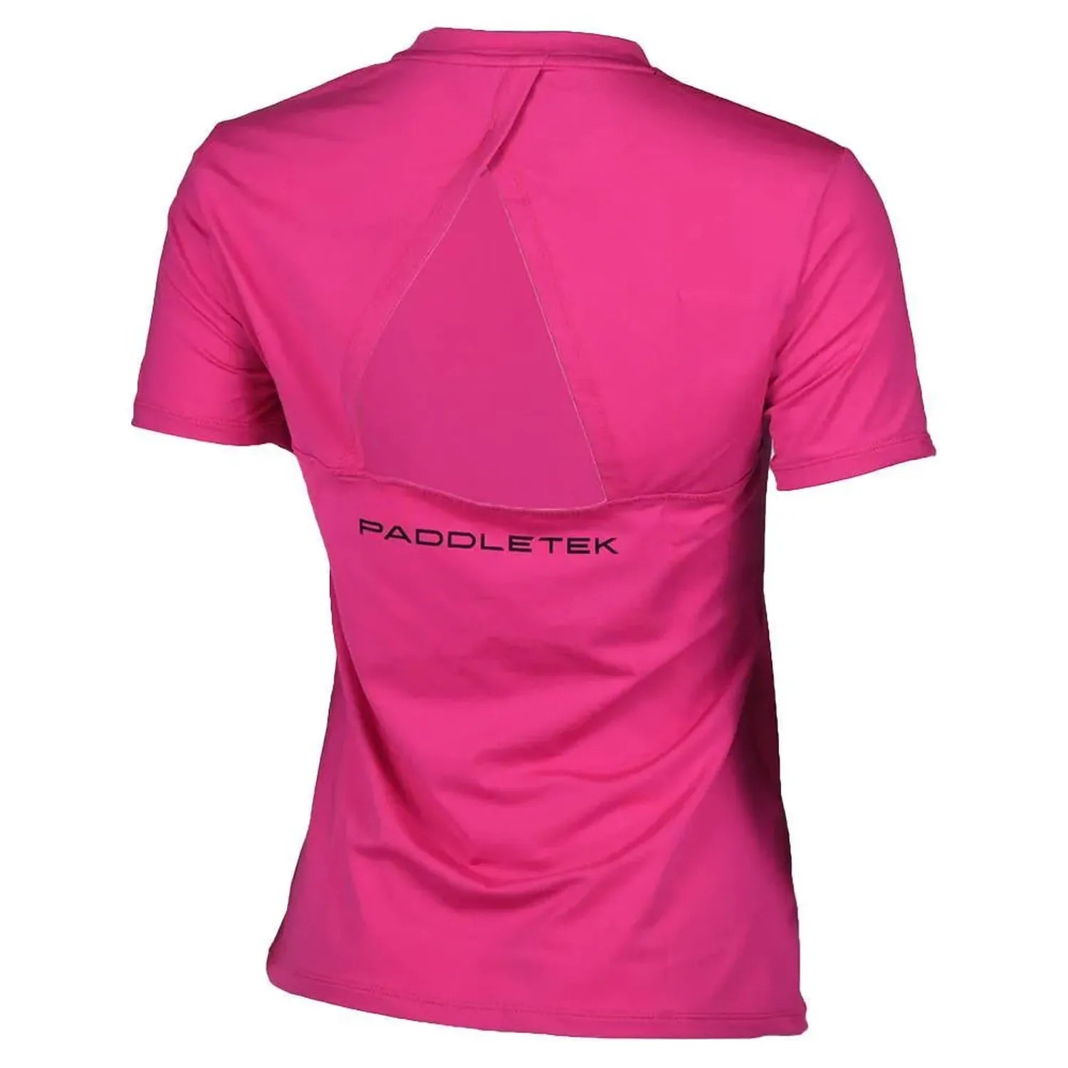 Womens Short Sleeve Performance Tennis Top Fuchsia and Sleet-Apparel-Paddletek-PTW05-FU242-Tennis Express