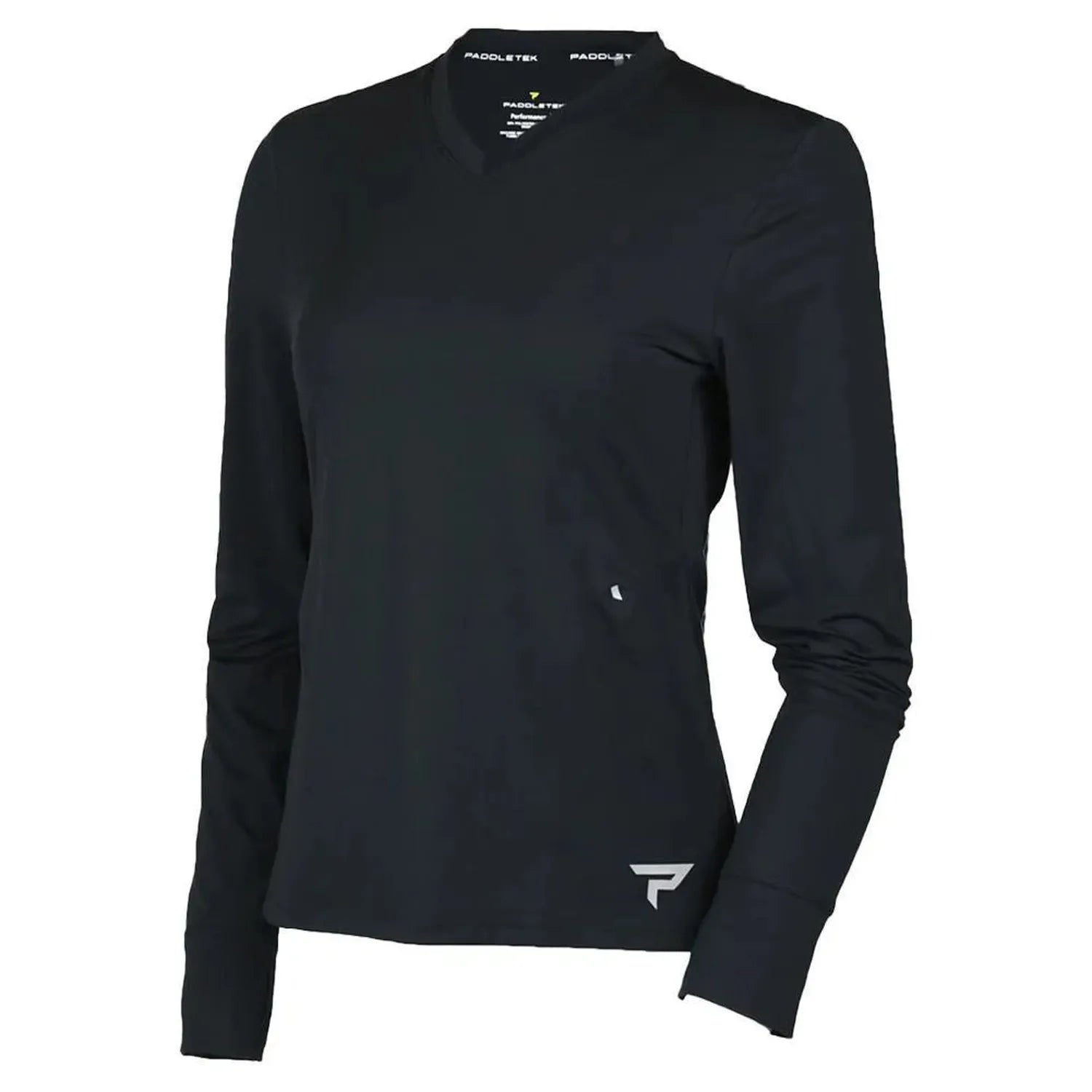 Womens Long Sleeve Performance Tennis Top Black-Apparel-Paddletek-PTW06-BU24-Tennis Express