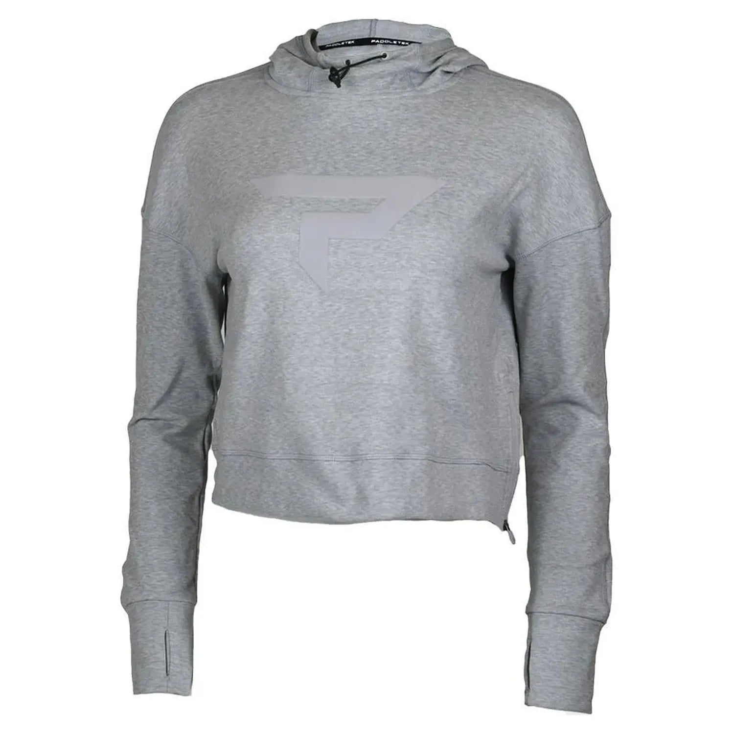 Womens Cropped Fleece Tennis Hoodie Glacier Gray-Apparel-Paddletek-PTW09-GU24-Tennis Express