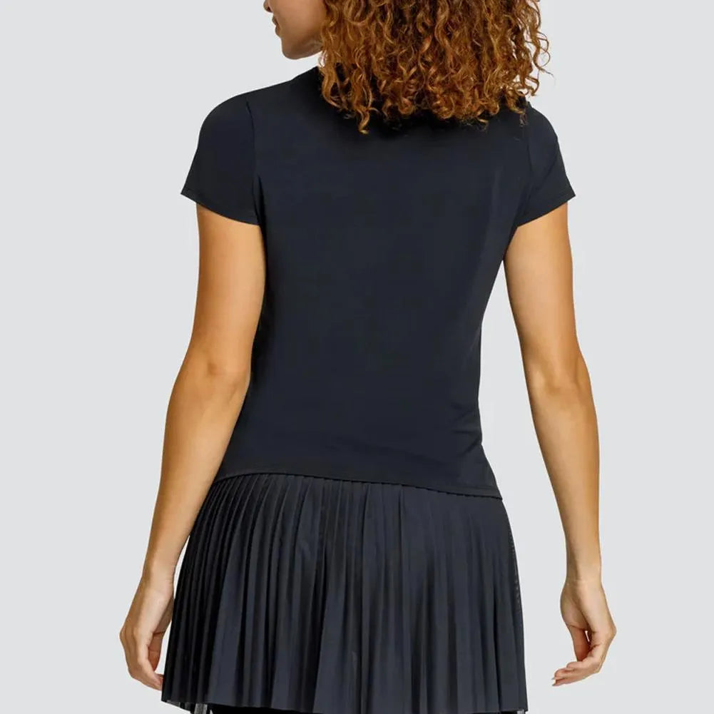Women's Bijou Short Sleeve Tennis Top Onyx-Apparel-Tail-PX3164-9007F24-1-Tennis Express