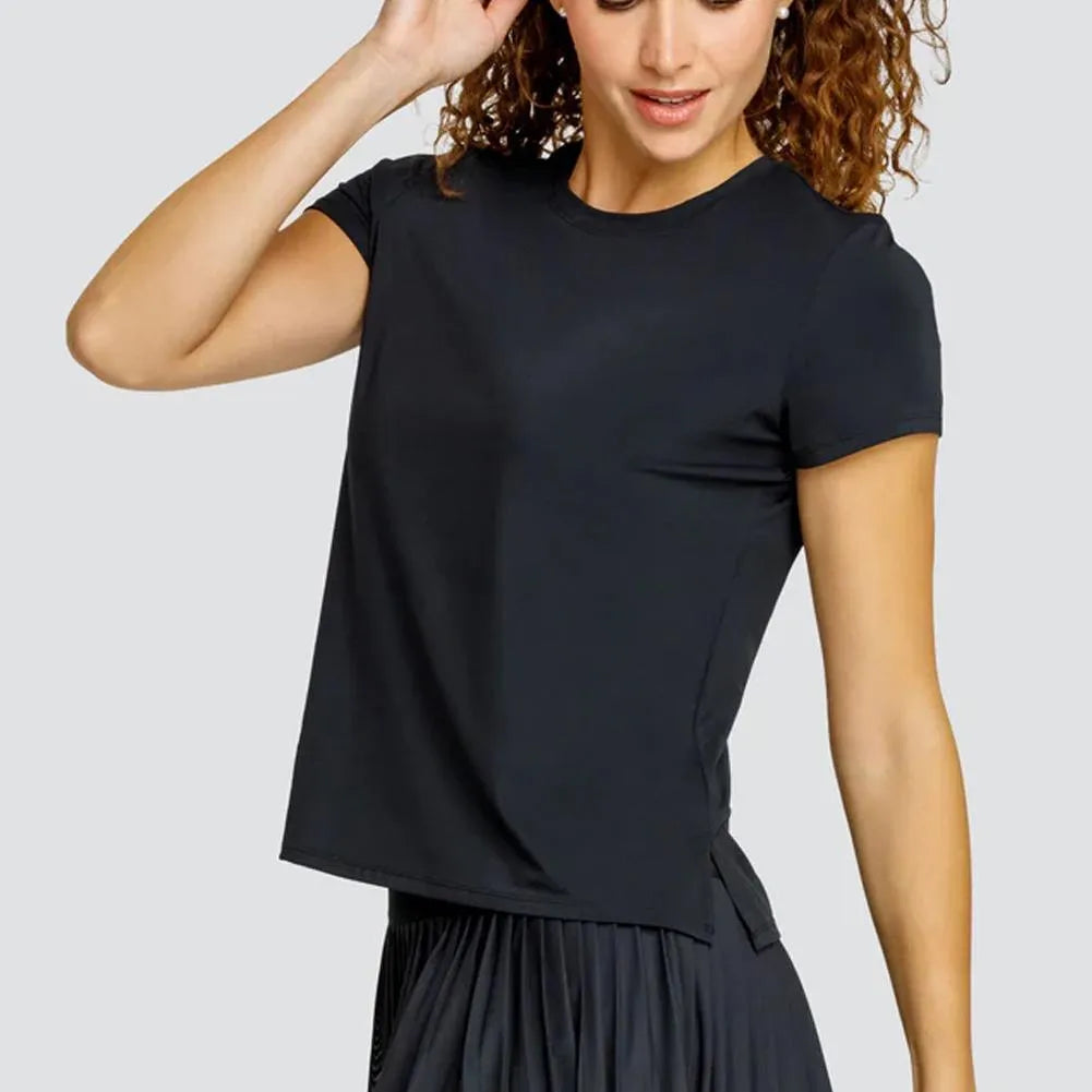 Women's Bijou Short Sleeve Tennis Top Onyx-Apparel-Tail-PX3164-9007F24-Tennis Express