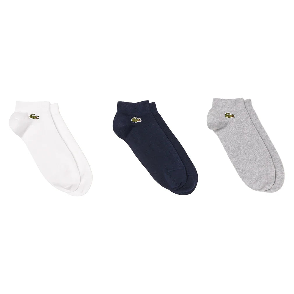Unisex Low-Cut Technical Tennis Socks Silver Chine and Navy Blue-Socks-Lacoste-RA2917-5KC-Tennis Express