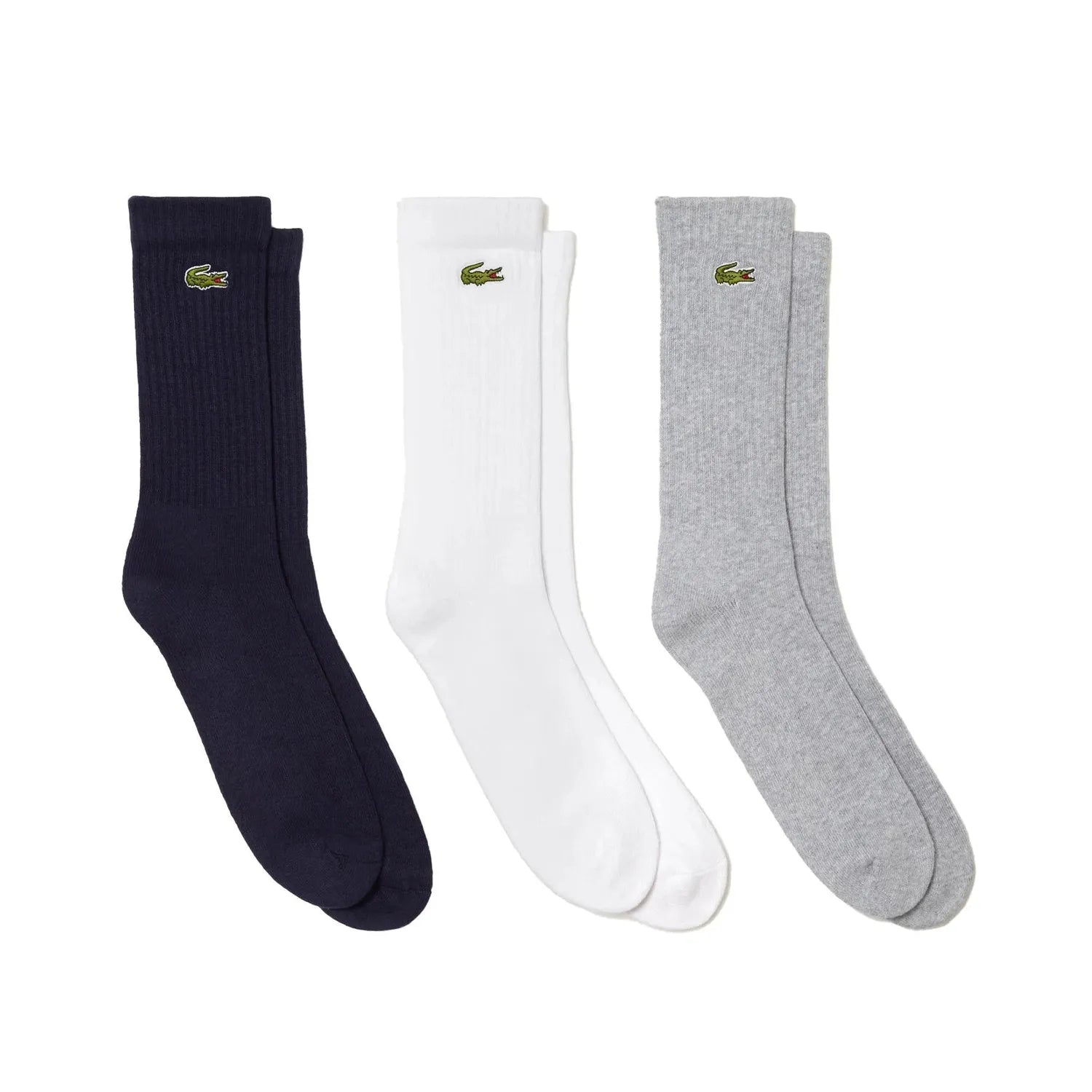 Unisex Core Performance Solid Jersey Tennis Tube Socks 3 Pack-Socks-Lacoste-RA4182-TYAS24-3-[Sku]-Tennis Express