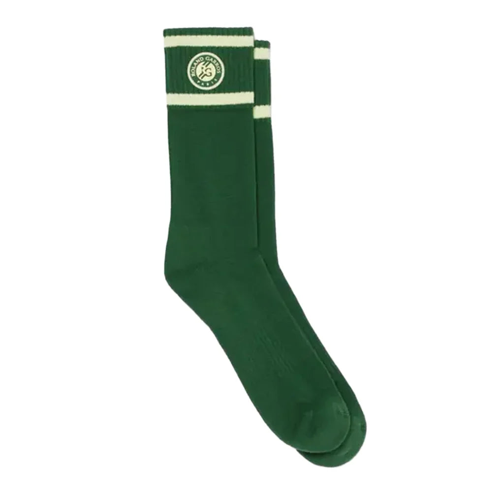 Unisex Roland Garros Players Tennis Socks,Socks,Lacoste,3I3 Green/Sencha,6.5/8.5,Tennis Express,RA6364-3I13-1