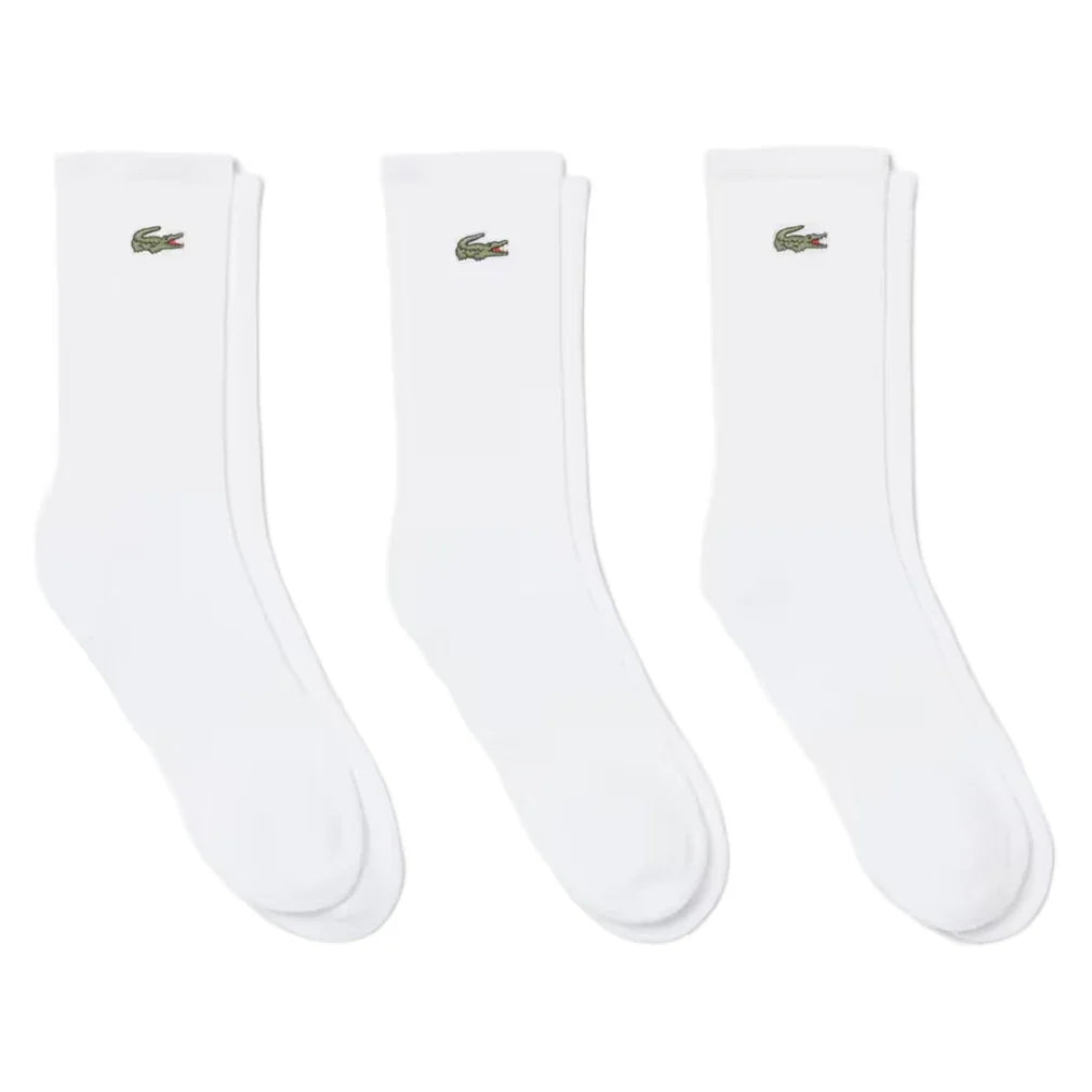 Unisex Classic Tennis Socks 3 Pack,Socks,Lacoste,001 White,6.5/8.5,Tennis Express,RA9192-BF26-001