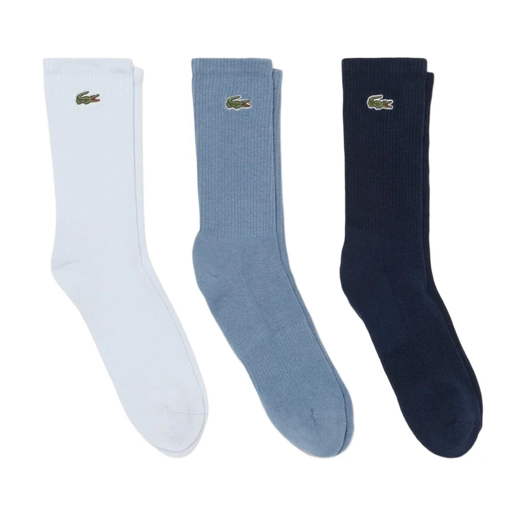 Unisex Classic Tennis Socks 3 Pack,Socks,Lacoste,STE Phoenix Blue/Thistle,6.5/8.5,Tennis Express,RA9192-BF26-STE