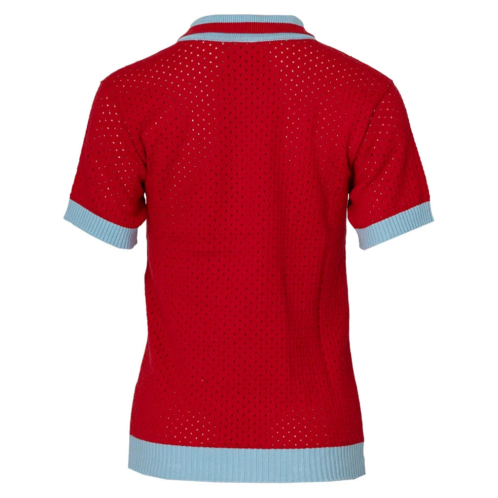 Women's Rally Polo Red and Light Blue,Apparel,Bubble,,,Tennis Express,RALS-RLB-1