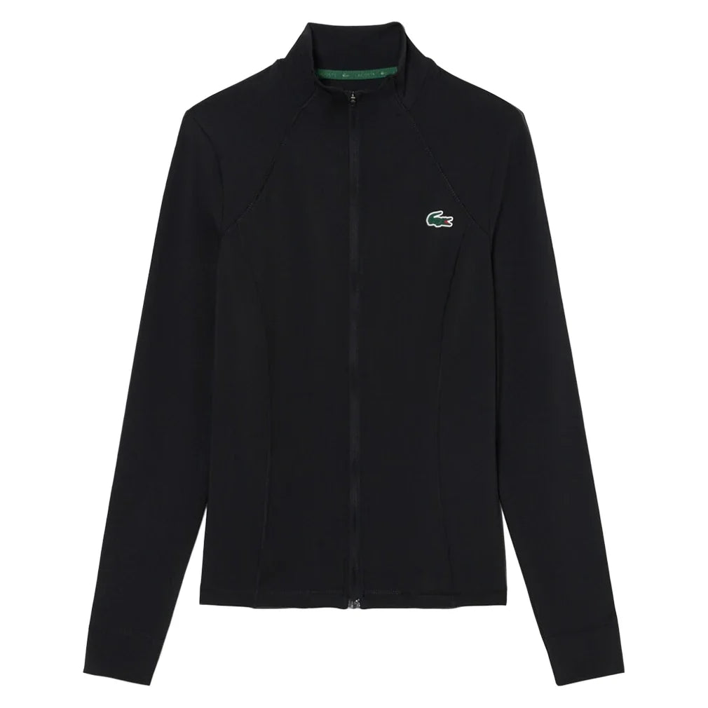 Women's Essentials Tennis Demi-Zip Top Black-Apparel-Lacoste-SF0145-031-2-Tennis Express