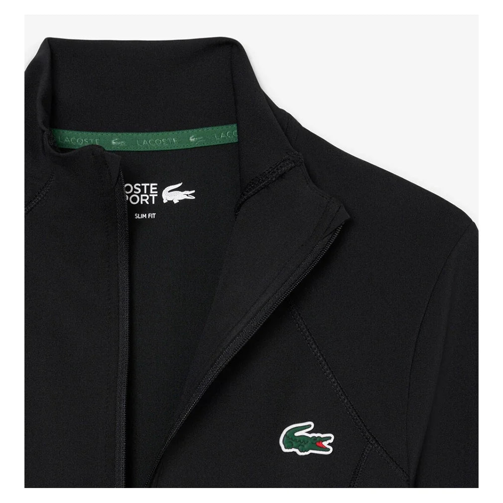 Women's Essentials Tennis Demi-Zip Top Black-Apparel-Lacoste-SF0145-031-3-Tennis Express