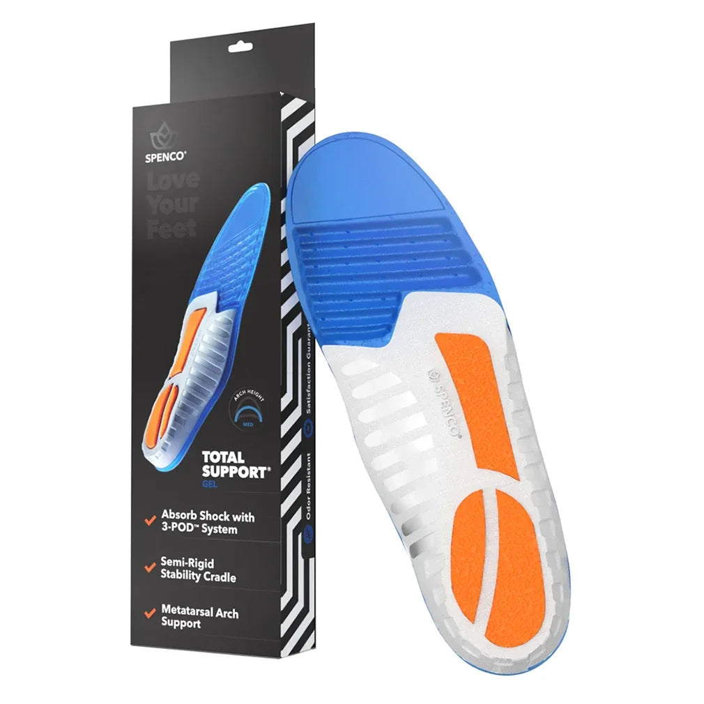 Total Support Gel Insole Women's 7-8.5/Men's 6-7.5,Sports Medicine,Spenco Medical,Blue,One Size,Tennis Express,SP015-4630002