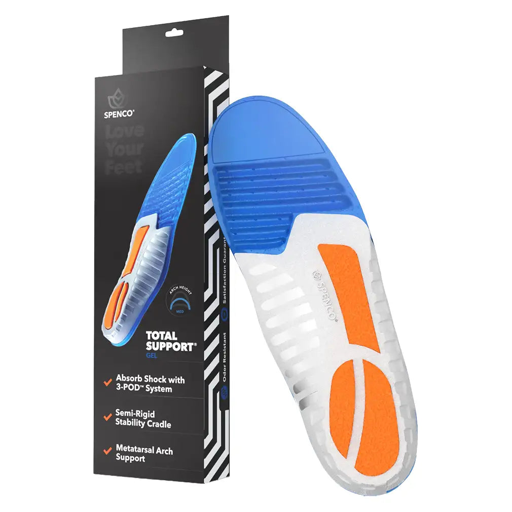 Total Support Gel Insole Women's 13-14.5/Men's 12-13.5,Sports Medicine,Spenco Medical,Blue,One Size,Tennis Express,SP015-4630005-1