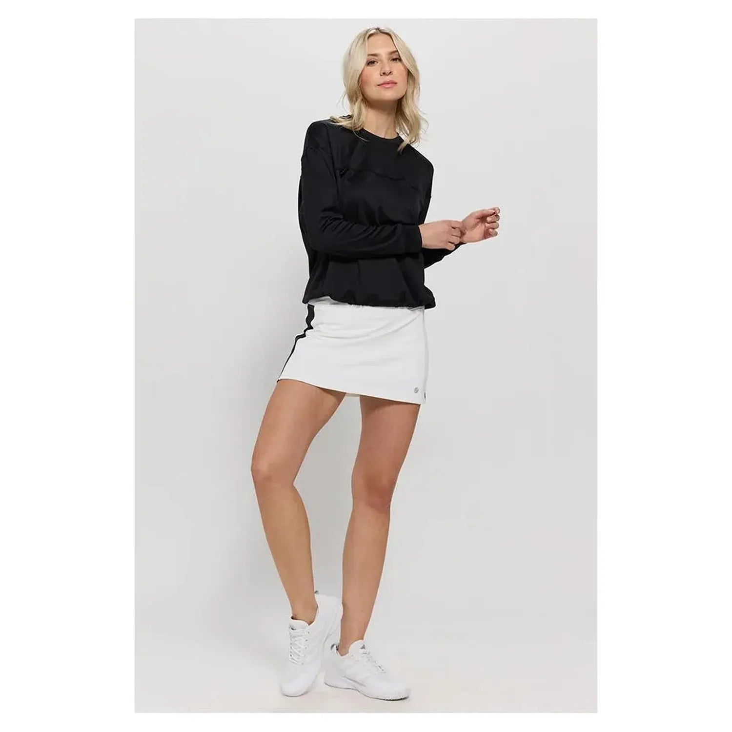 Women's Post Game Tennis Pullover-Apparel-Lija-SS-1861BWS23-bk-51-Tennis Express