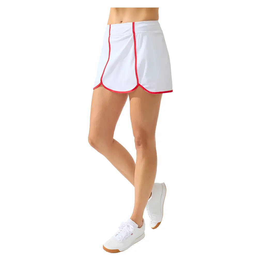 Women's Farah Tennis Skort White and Cherry Red,Apparel,Bobbe,,,Tennis Express,STFF-FS-2108-5