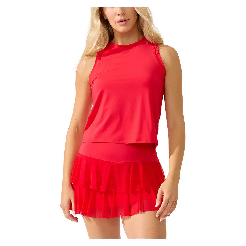 Women's Rally Tennis Tank Cherry Red,Apparel,Bobbe,,,Tennis Express,STFF-RT-1110-5