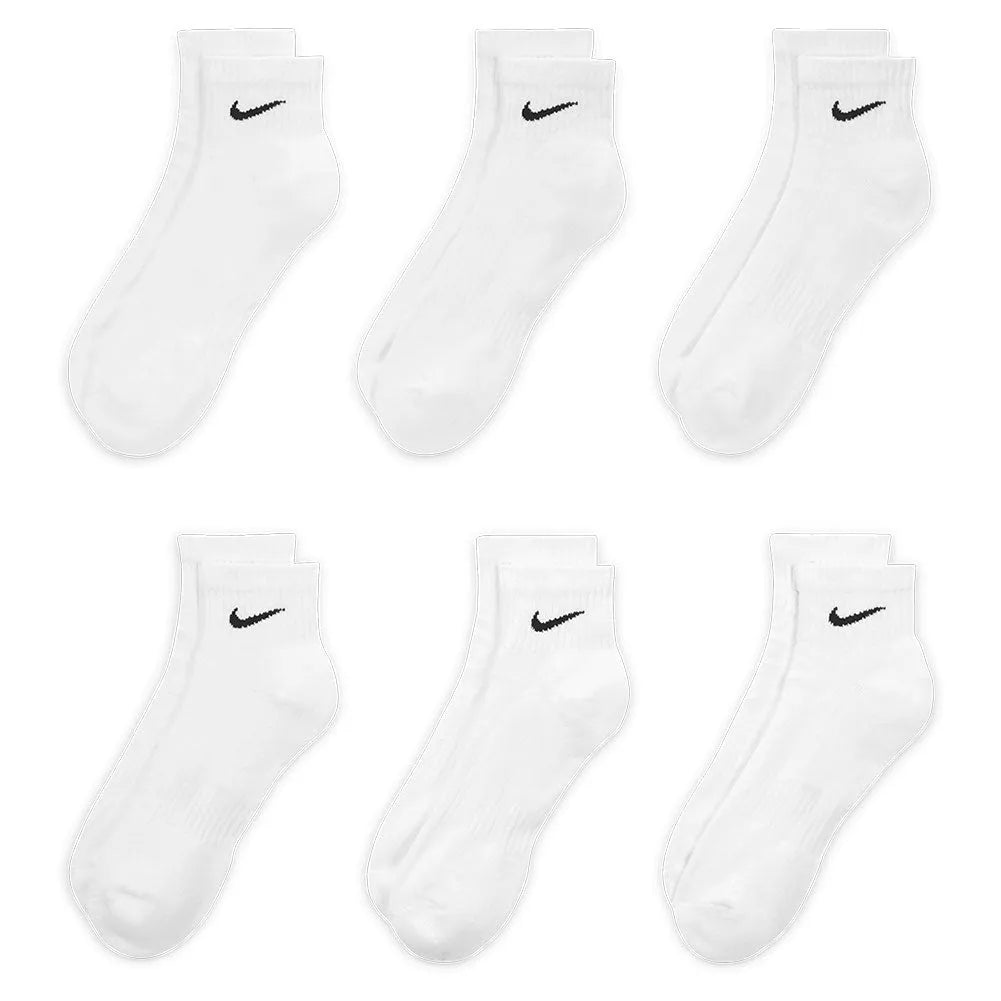 Unisex Everyday Training Ankle Socks White and Black-Socks-Nike-SX7669-100_3-4-[Sku]-Tennis Express