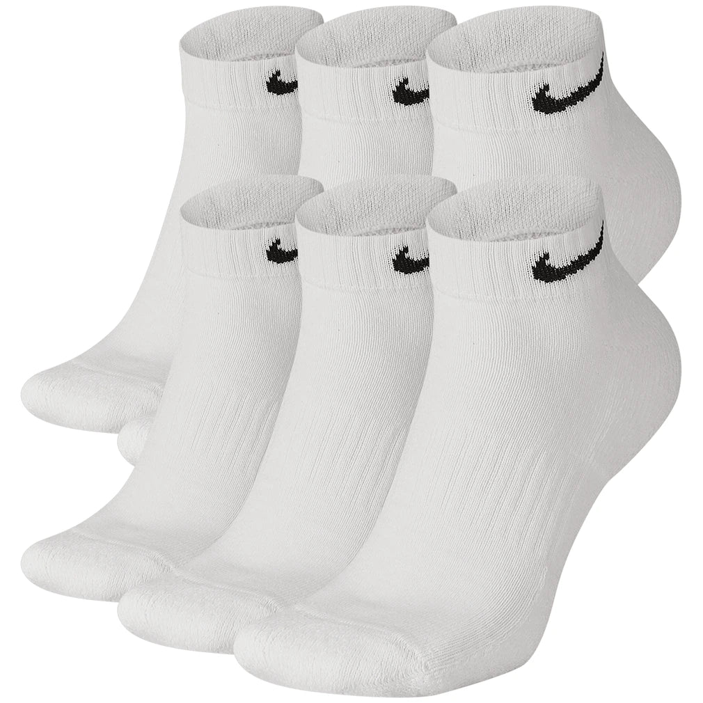 Unisex Everyday Cushioned Training Low Socks (6 Pairs) White and Black,Socks,Nike,White/Black,S,Tennis Express,SX7672-100