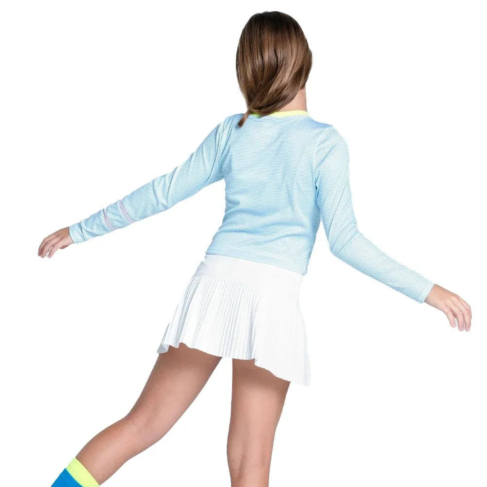 Girls' Victory Steak Long Sleeve Tennis Top Ocean-Apparel-Lucky In Love-T293-16A410S25-1-Tennis Express