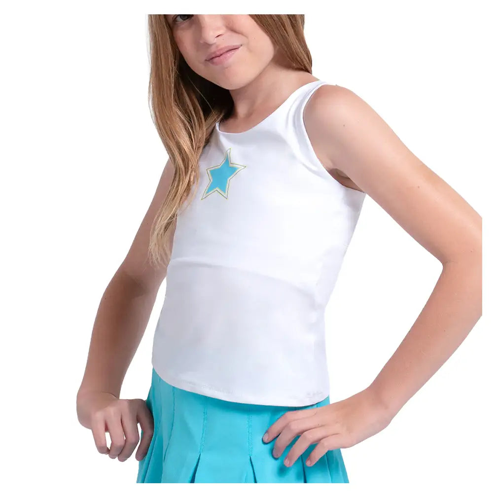 Girls' Starlane Tennis Tank White,Apparel,Lucky In Love,,,Tennis Express,T317-39G110-5