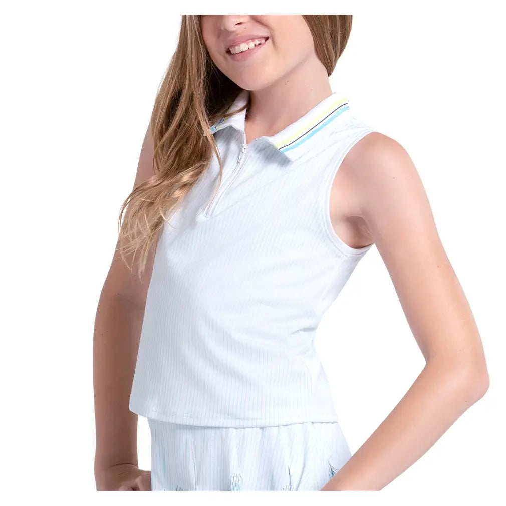 Girls' Lanes Of Fun Polo Tennis Tank White,Apparel,Lucky In Love,,,Tennis Express,T319-40G110-6