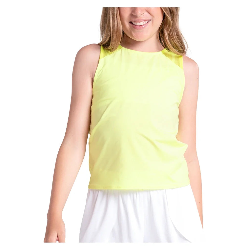 Girls' Tie Break Tennis Tank,Apparel,Lucky In Love,718 Lemon Frost,2XS,Tennis Express,T320-718