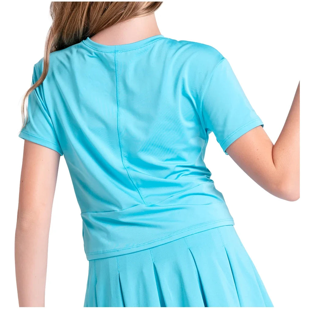 Girls' Peek-A-Bow Short Sleeve Tennis Top Parrot,Apparel,Lucky In Love,,,Tennis Express,T321-447-1
