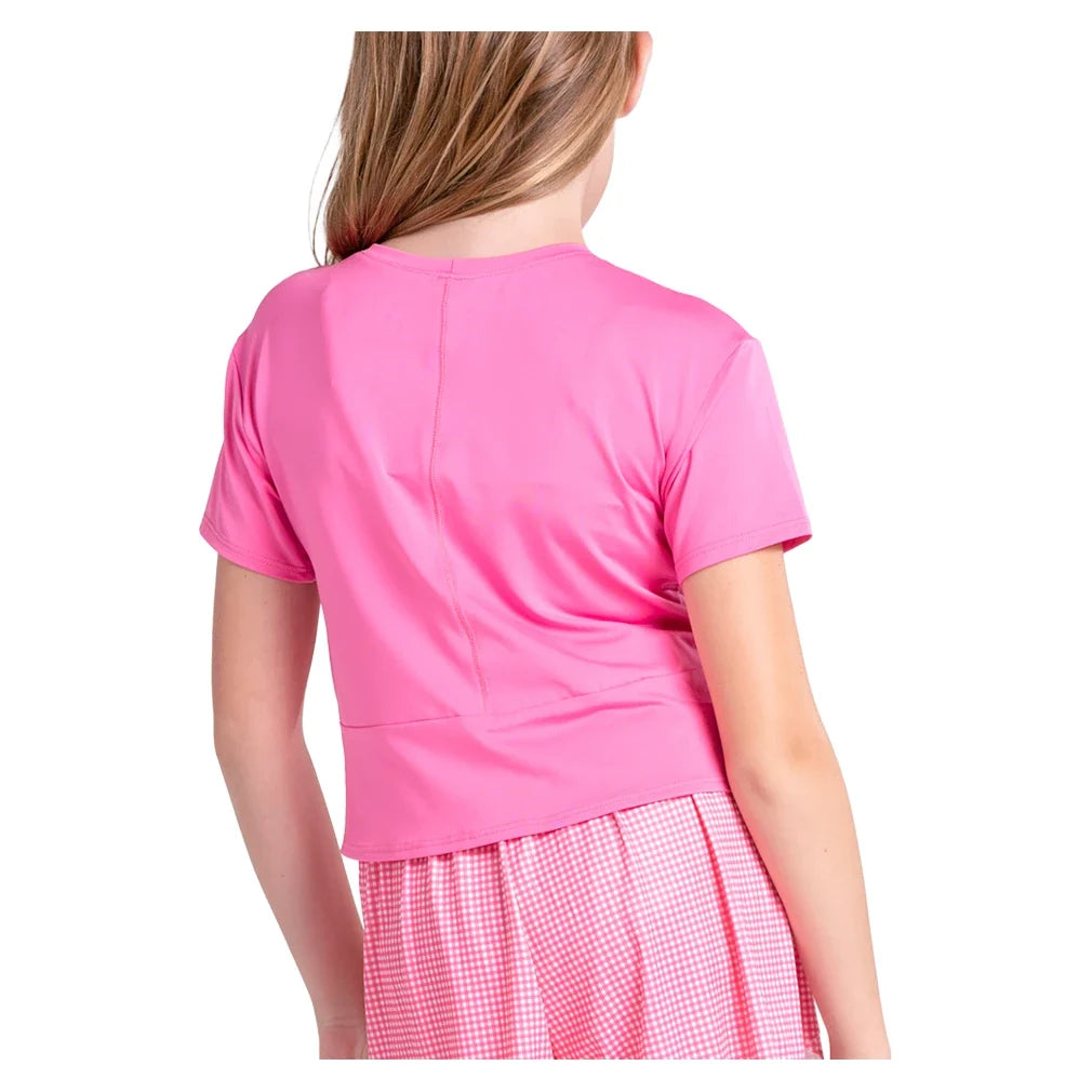 Girls' Peek-A-Bow Short Sleeve Tennis Top Taffy-Apparel-Lucky In Love-T321-695-2-Tennis Express