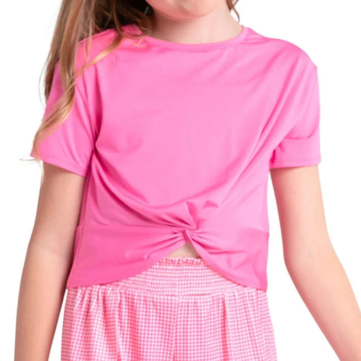 Girls' Peek-A-Bow Short Sleeve Tennis Top Taffy-Apparel-Lucky In Love-T321-695-Tennis Express