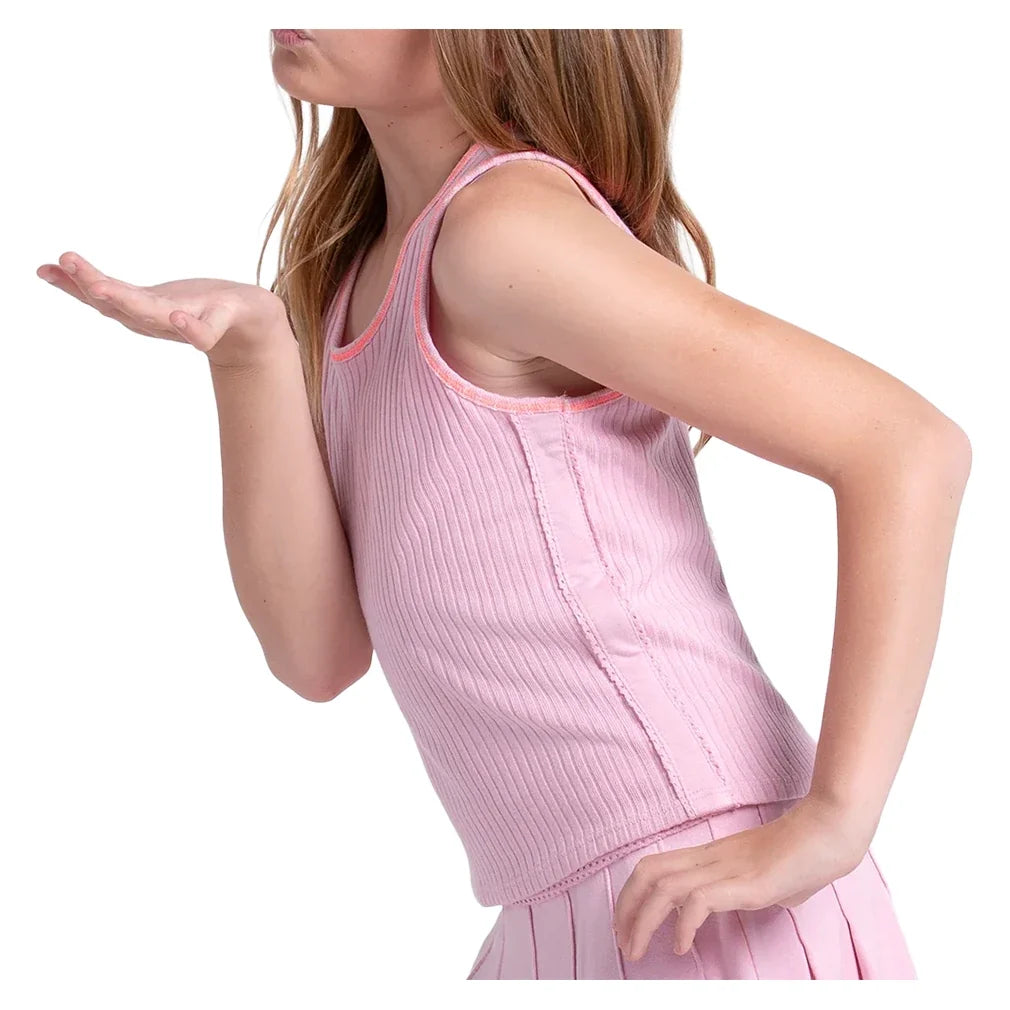 Girls' Chill Play Tennis Tank Paris Pink,Apparel,Lucky In Love,,,Tennis Express,T323-679U26-1