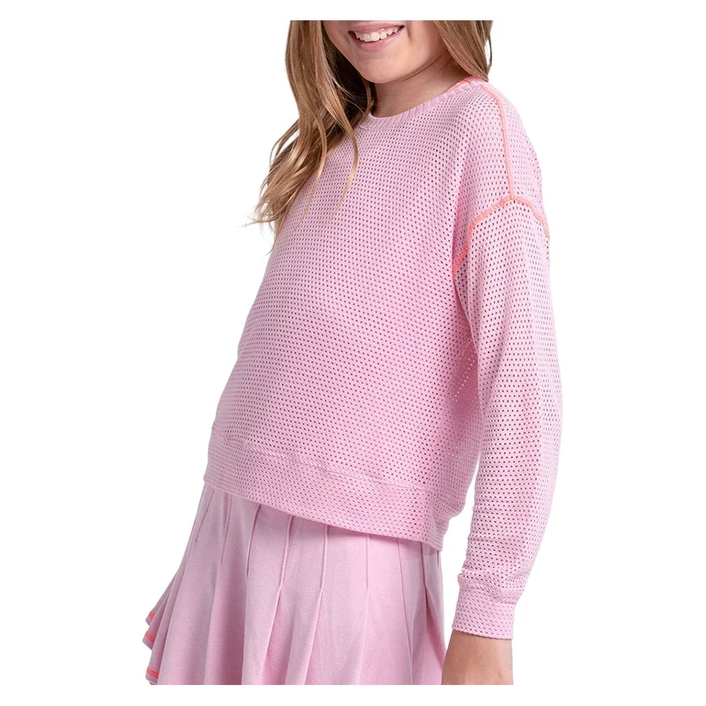 Girls' Chill Day Long Sleeve Tennis Top Paris Pink,Apparel,Lucky In Love,,,Tennis Express,T324-679U26-1