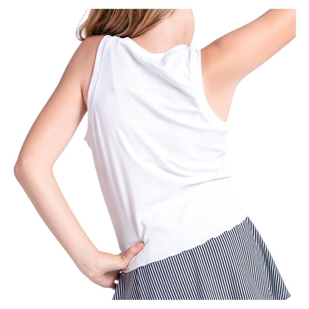 Girls' Flutterline Tennis Tank-Apparel-Lucky In Love-T325-110-1-Tennis Express
