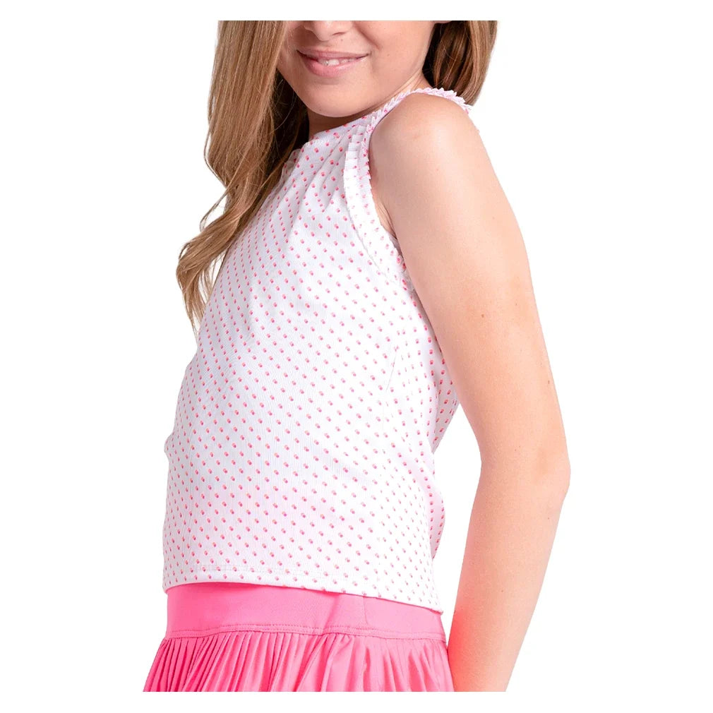 Girls' Poppy Dot Tennis Tank-Apparel-Lucky In Love-T326-47G695-1-Tennis Express