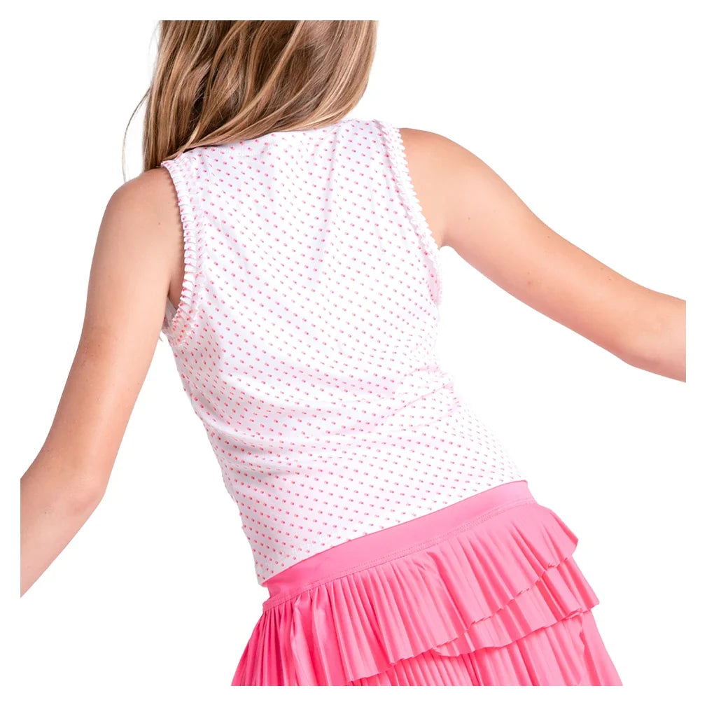 Girls' Poppy Dot Tennis Tank-Apparel-Lucky In Love-T326-47G695-2-Tennis Express