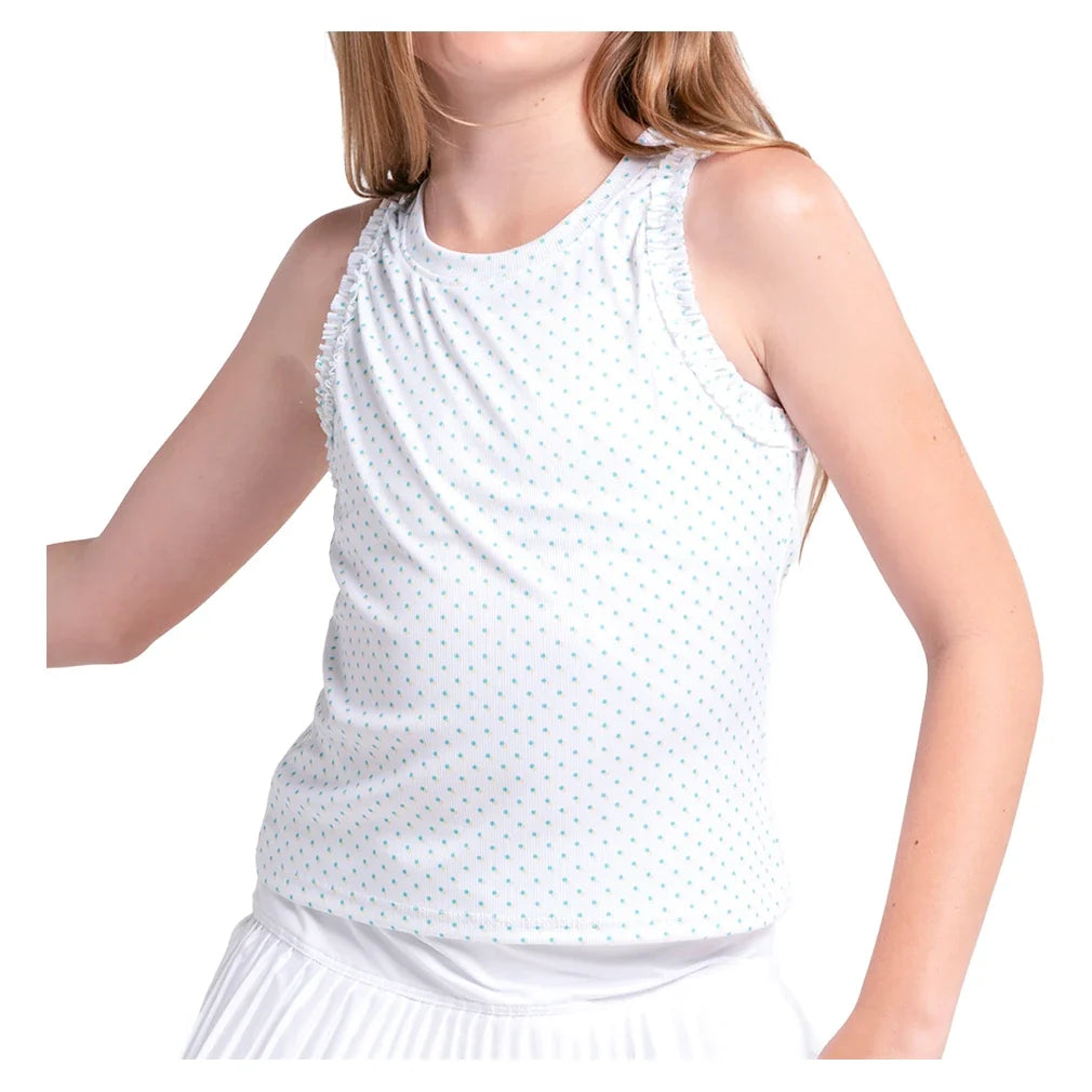 Girls' Poppy Dot Tennis Tank-Apparel-Lucky In Love-T326-48G447-Tennis Express