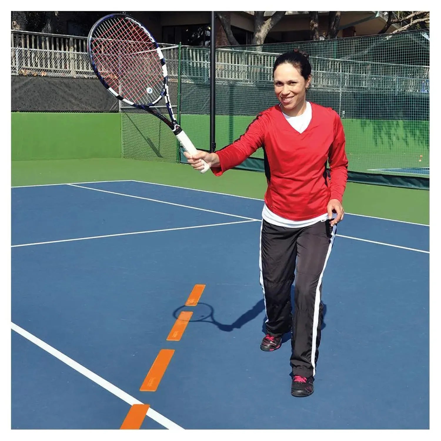 Long Lines 12 Piece Set Orange-Training Equipment-Oncourt Offcourt-TAOLL12-2-Tennis Express