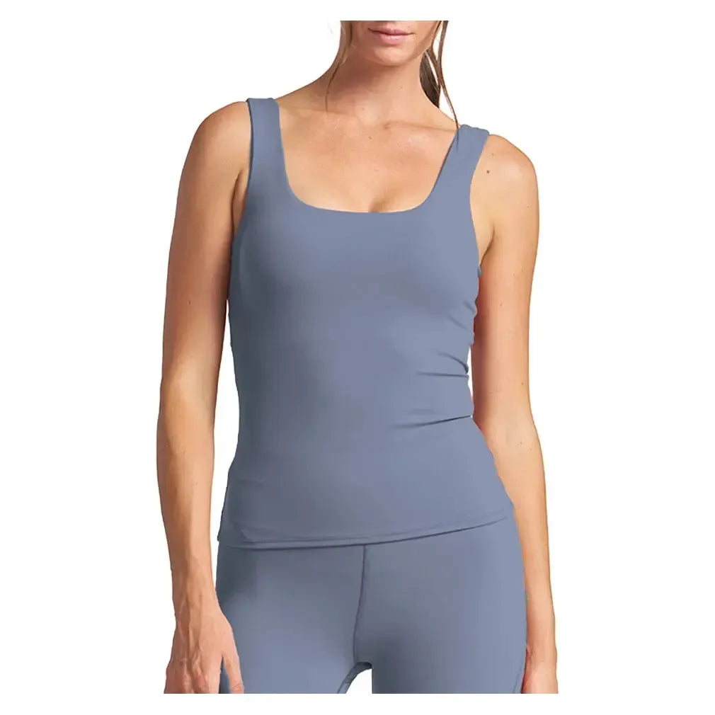 Women's Endure U-Neck Bra Tennis Tank Basalt-Apparel-Thrive Societe-TB3021024-BF25-Tennis Express