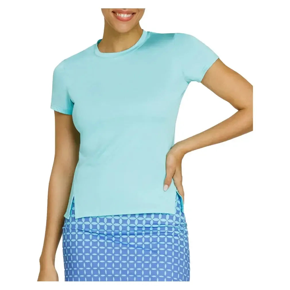Women's Hawthorne Short Sleeve Tennis Top Aqua Sky-Apparel-Tail-TB3176-2908S25-Tennis Express