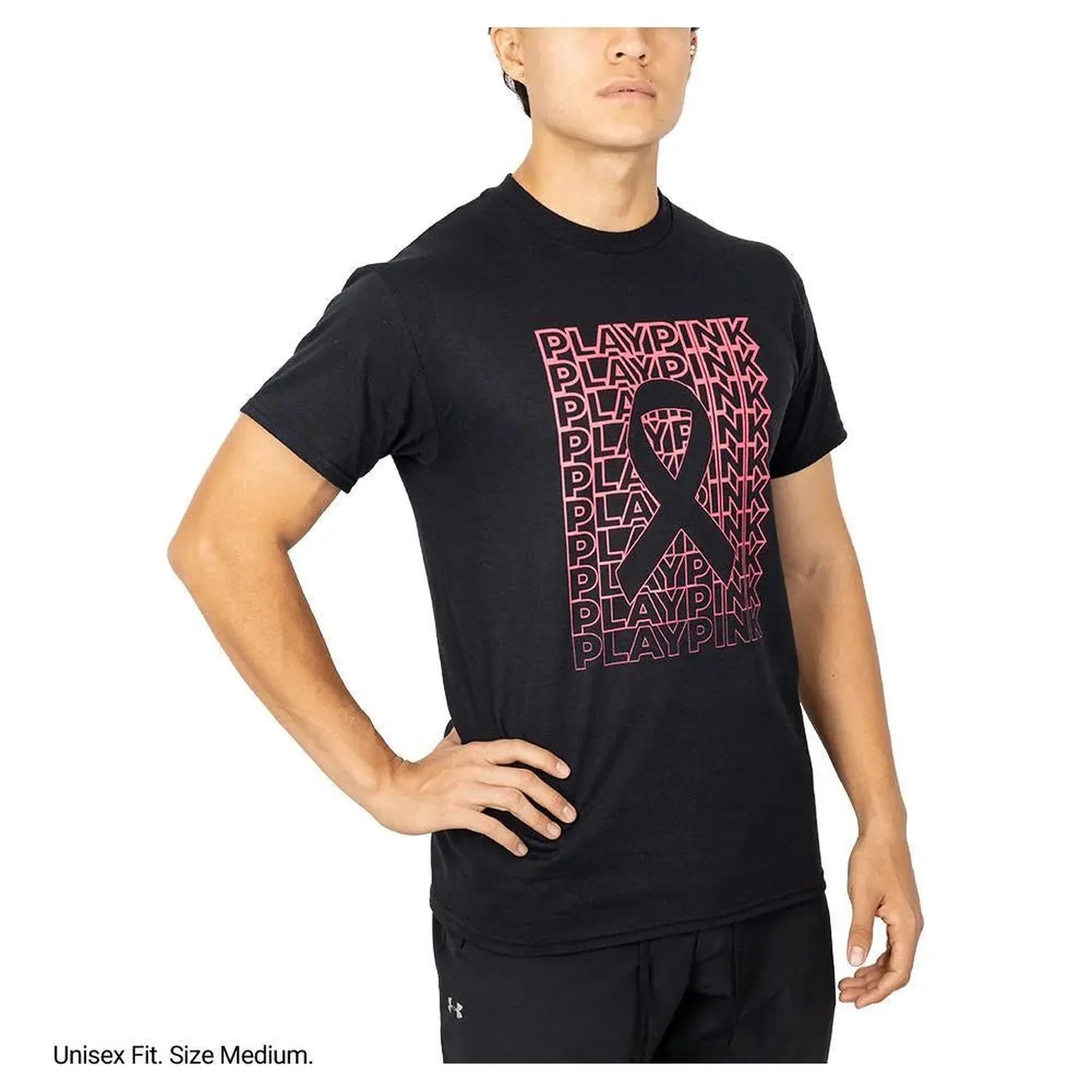 Women's Play Pink Tennis Tee Black (Size Small)-Apparel-TENNIS EXPRESS-TEPLAYPINK-uni-31-Tennis Express