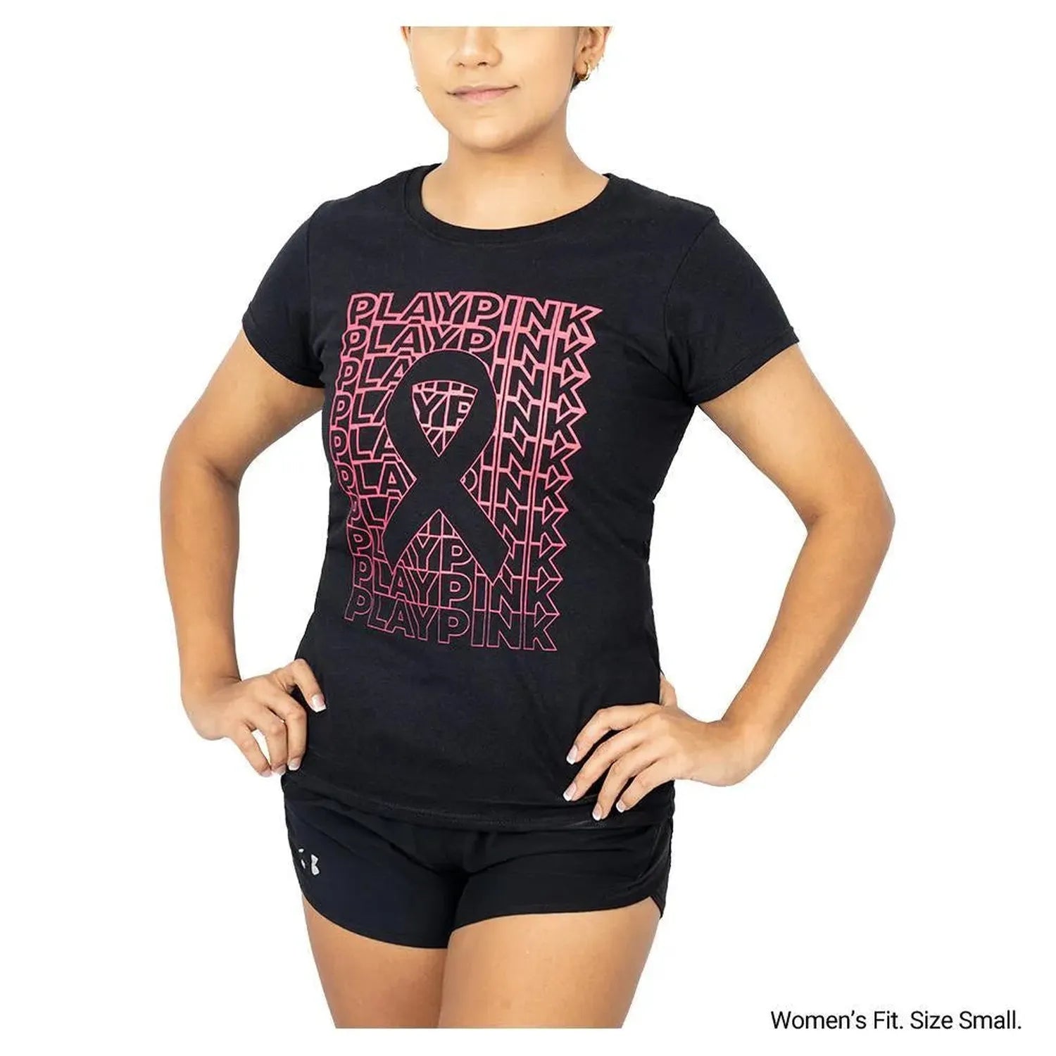 Women's Play Pink Tennis Tee Black (Size Small)-Apparel-TENNIS EXPRESS-TEPLAYPINK-wom-3-Tennis Express