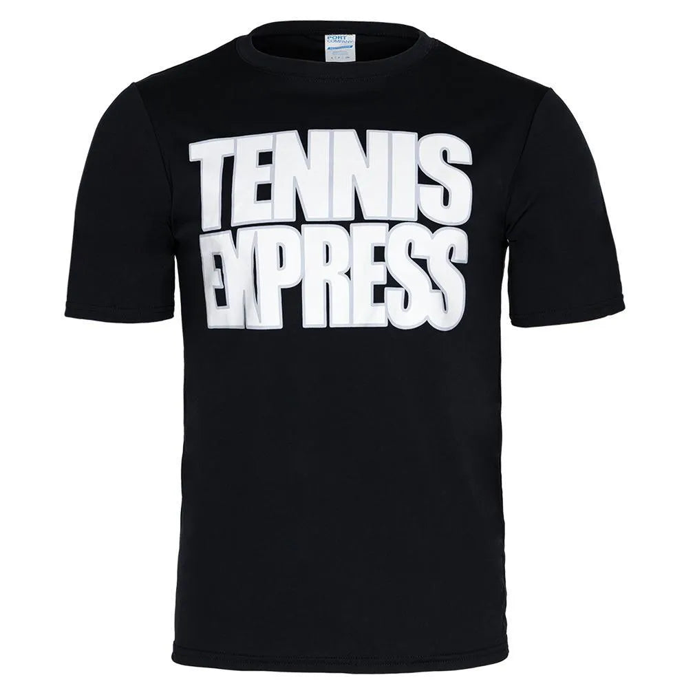 Unisex Tennis Express Performance Tee Black-Apparel-Tennis Express-TEPOLYTEEBK-13-Tennis Express